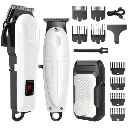 2pcs/3pcs Men's Electric Hair Clipper Set & Beard Trimmer Set. Home-use electric hair clipper + sculpting trimmer + reciprocating shaver. Haircutting, shaving, sculpting, and sideburn trimming. Christmas gift. for home, car, - ayq