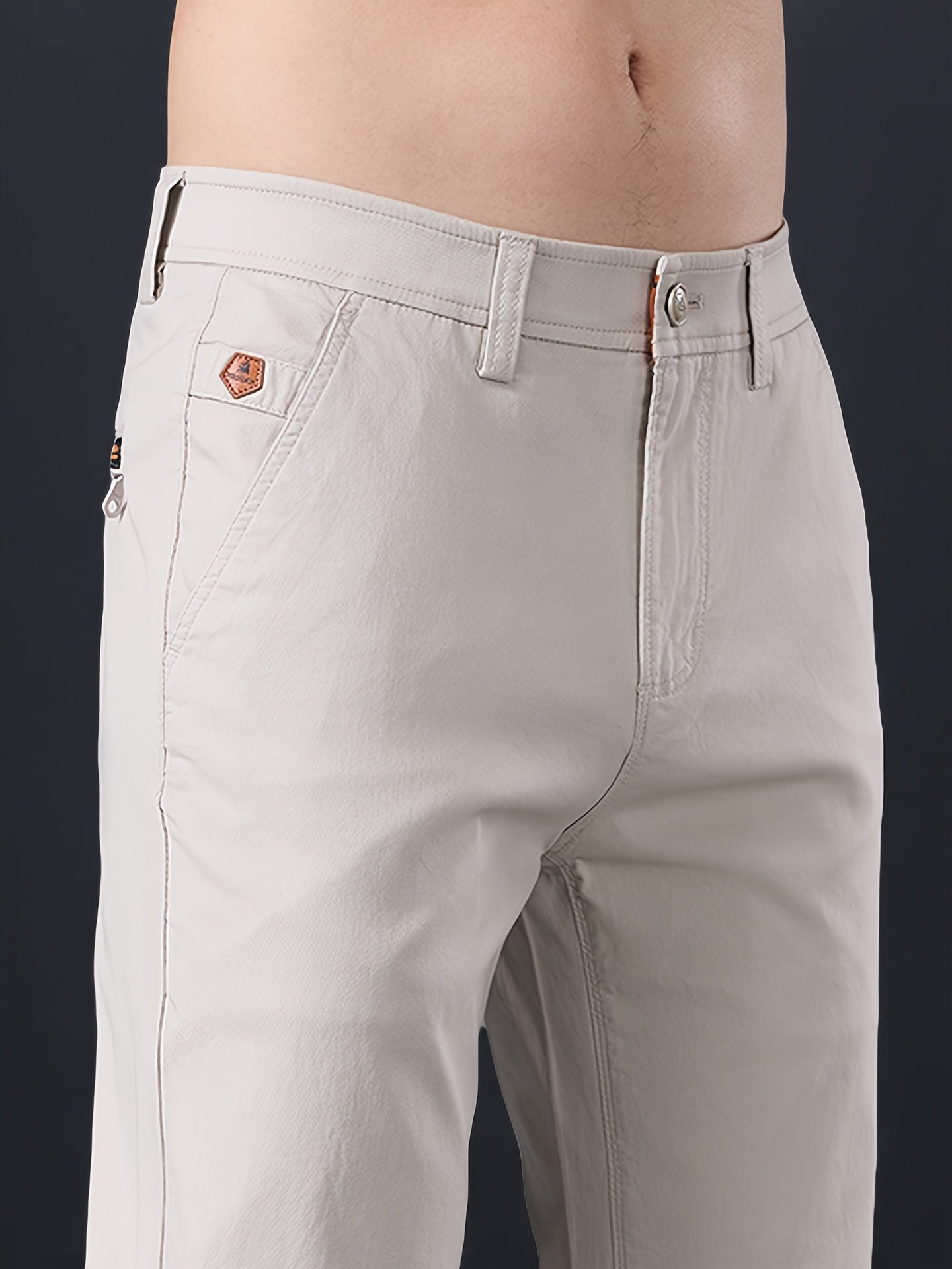 Men's High-End Cotton Twill Chinos - Comfortable Casual Fit