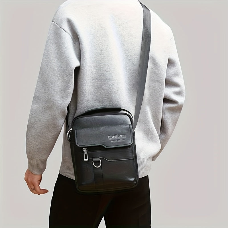 New Men's shoulder bag fashion leisure bag small satchel vertical handbag business Men's diagonal bag [zipper direction random]