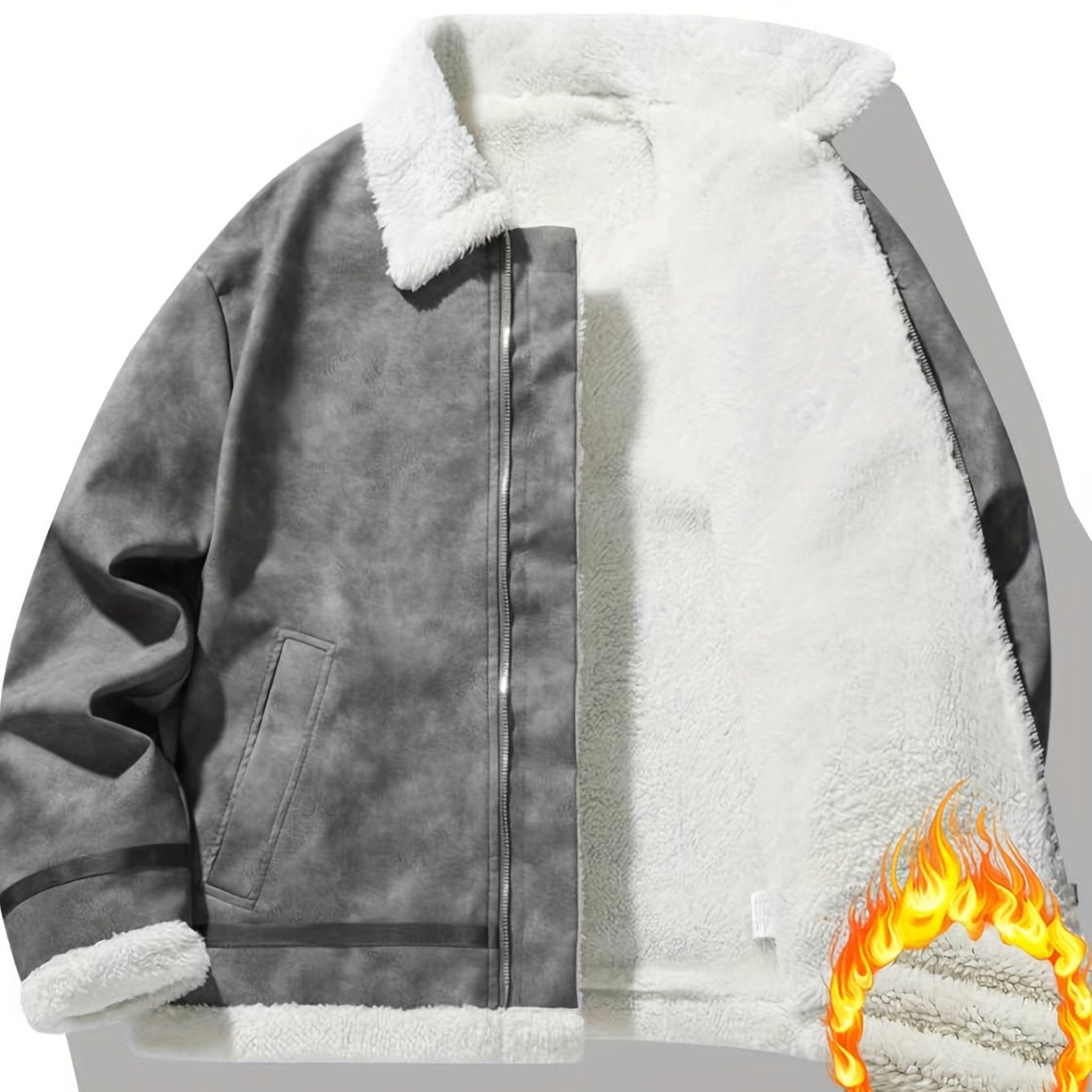 Men'S Heavy-Duty Full-Zip Jacket - Thick Winter Coat with Full-Zip Closure, Lapel Collar, Non-Stretch Fabric - Cold Weather Outerwear for Formal & Casual Events, Winter Jacket, Formal Event Attire, Sleek Design, Durable Const