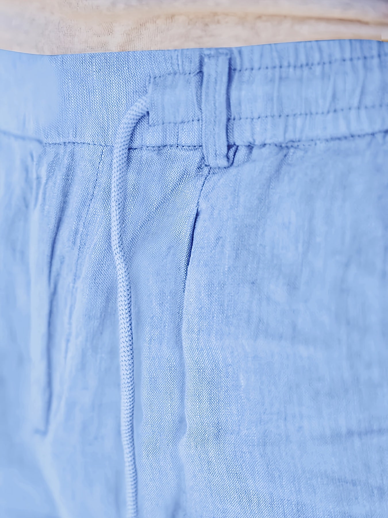 Men'S Casual Linen Drawstring Pants - Comfortable Straight Fit, Lightweight & Breathable for Beach & Outdoor Activities, Beach Casual Wear|Straight Fit Pants|Lightweight Fabric
