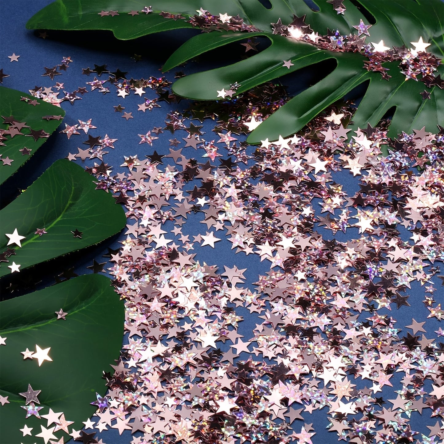 1200/2800pcs Sparkling Star-Shaped Confetti - Golden & Rose Golden Plastic Party Decorations for Halloween, Christmas, Weddings, Birthdays, Graduations, and Holiday Celebrations, Festive Table Decorations, Celebration Accesso