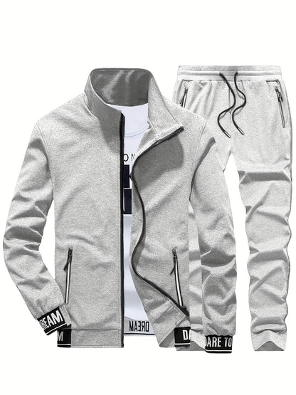 Spring and Autumn Outdoor Men's Sports Casual Suit with Jacket and Pants Two-Piece Set