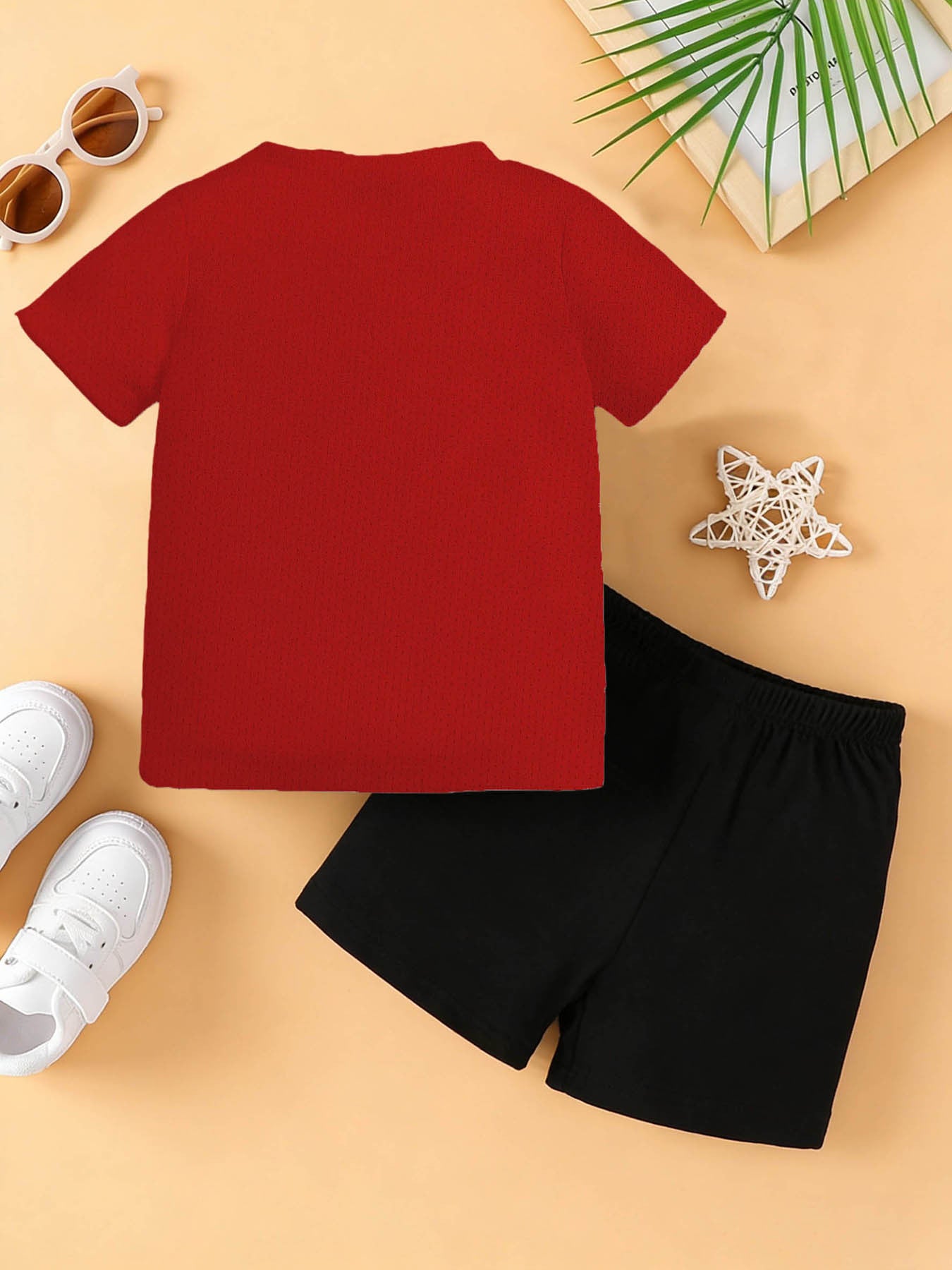 Baby Boy Summer Set: Short Sleeve Top & Shorts with Cartoon Prints