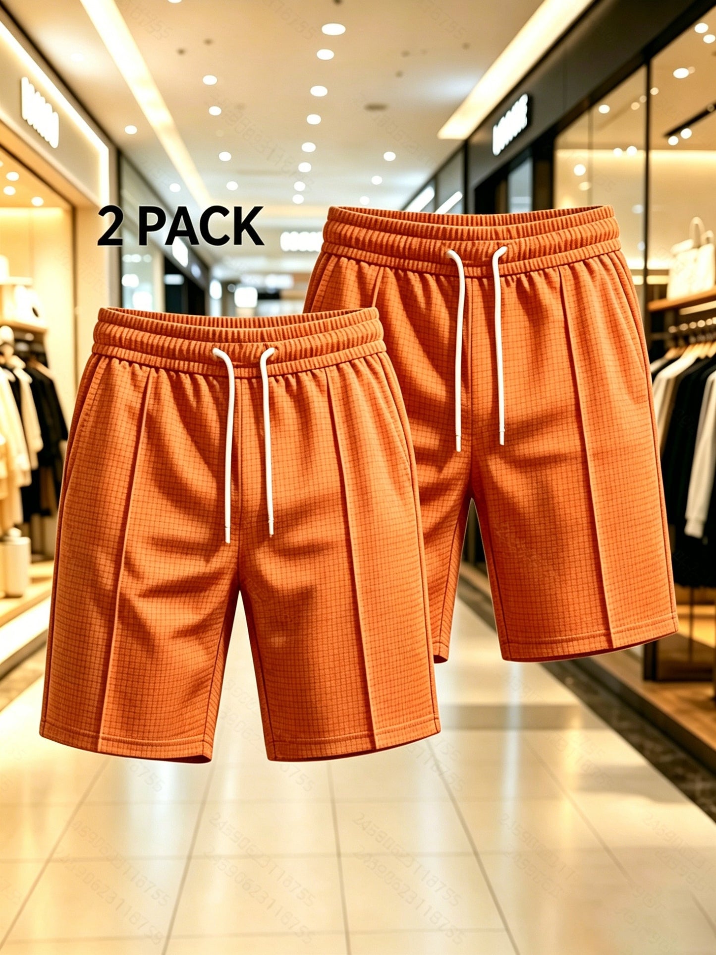 Men's Casual Summer Sports Shorts 2-Pack in Solid Colors