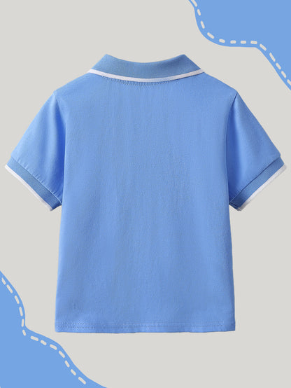 Kids' Summer Polo Shirts with Bird Patterns, Cotton Blend