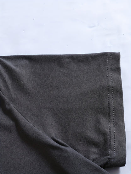 Men's Summer New Basic Solid Color Fashion Simple High-End Casual Sport Comfortable High-Neck Short-Sleeve Top - ayq