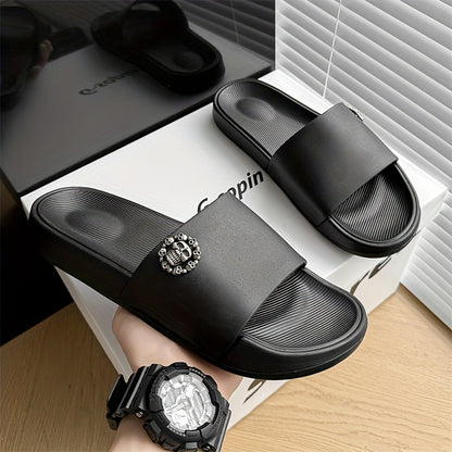 Men's Lightweight Anti-Odor Summer Slippers with Skull Print
