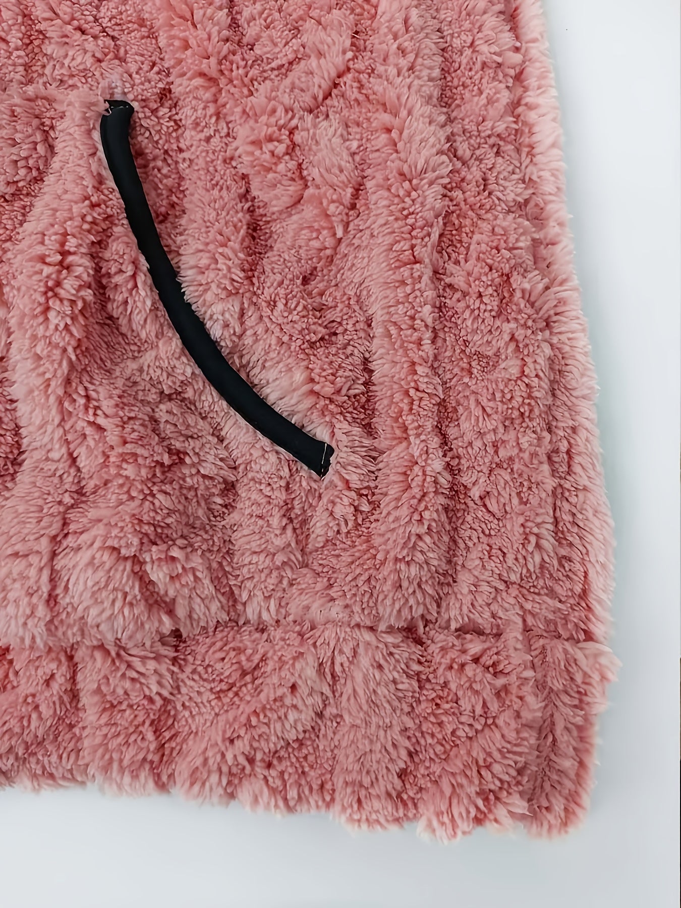 Women's Elegant Plush Full-Zip Winter Jacket - Soft Pink Long Sleeve Coat with Collar, Machine Washable, Warm & Stylish Outerwear for Fall and Winter, Casual to Semi-Formal Occasions