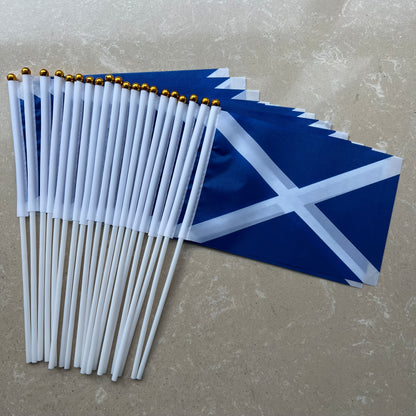 Scotland Mini Handheld Flags - Polyester Fabric with Plastic Rods