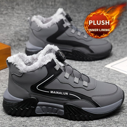 Men's Plus Size Winter Chukka Boots - Warm Outdoor Hiking Shoes