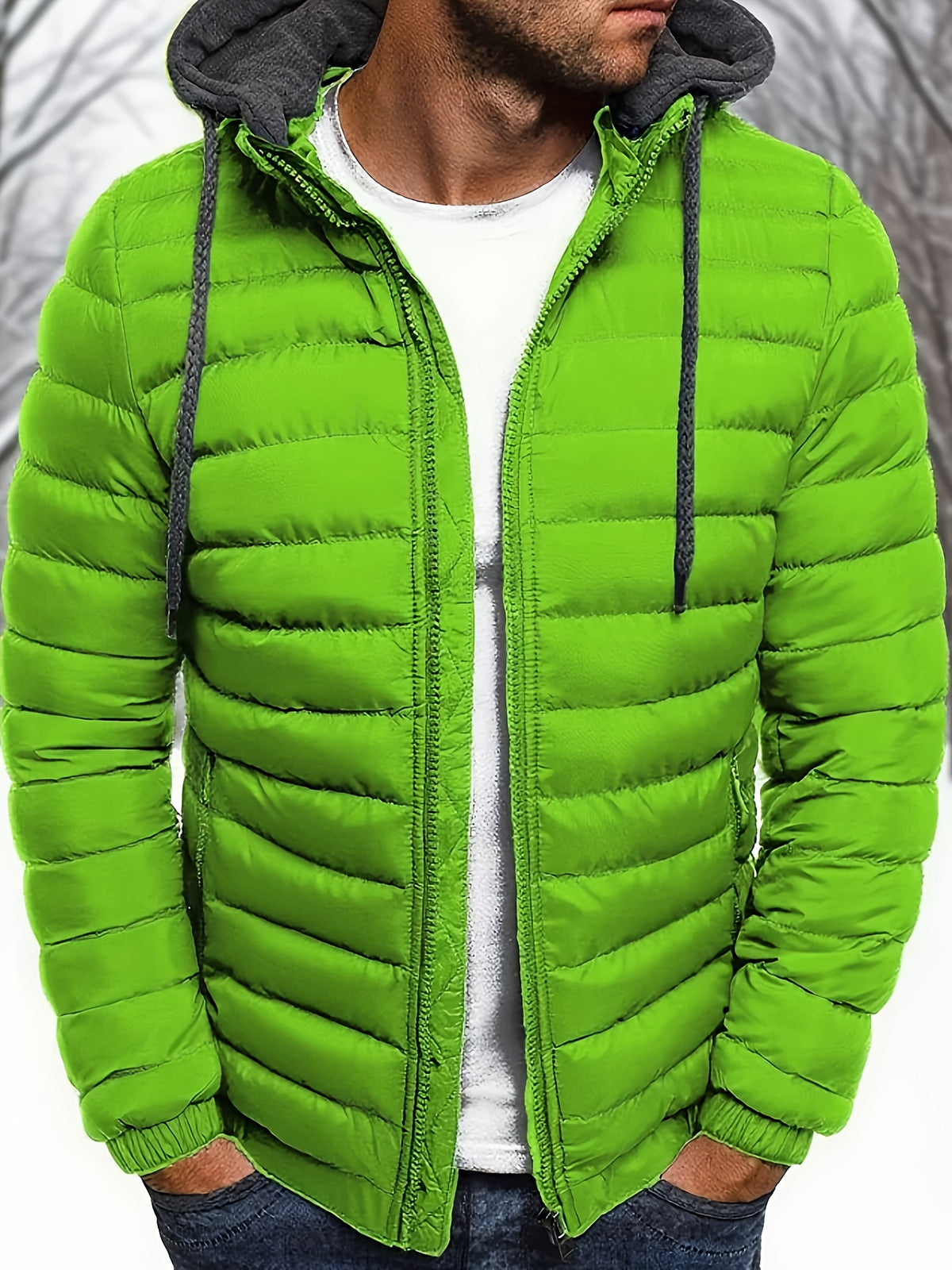 Men's Zipper Hoodie Jacket for Fall and Winter Casual Wear