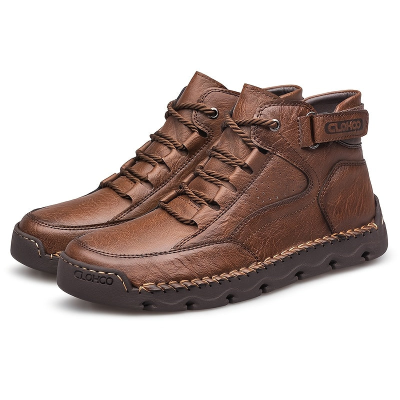 Men's Casual Mid-Top Lace-Up Rubber Sole Sports Shoes
