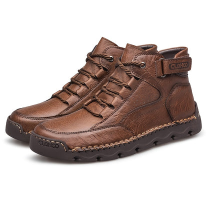 Men's Casual Mid-Top Lace-Up Rubber Sole Sports Shoes