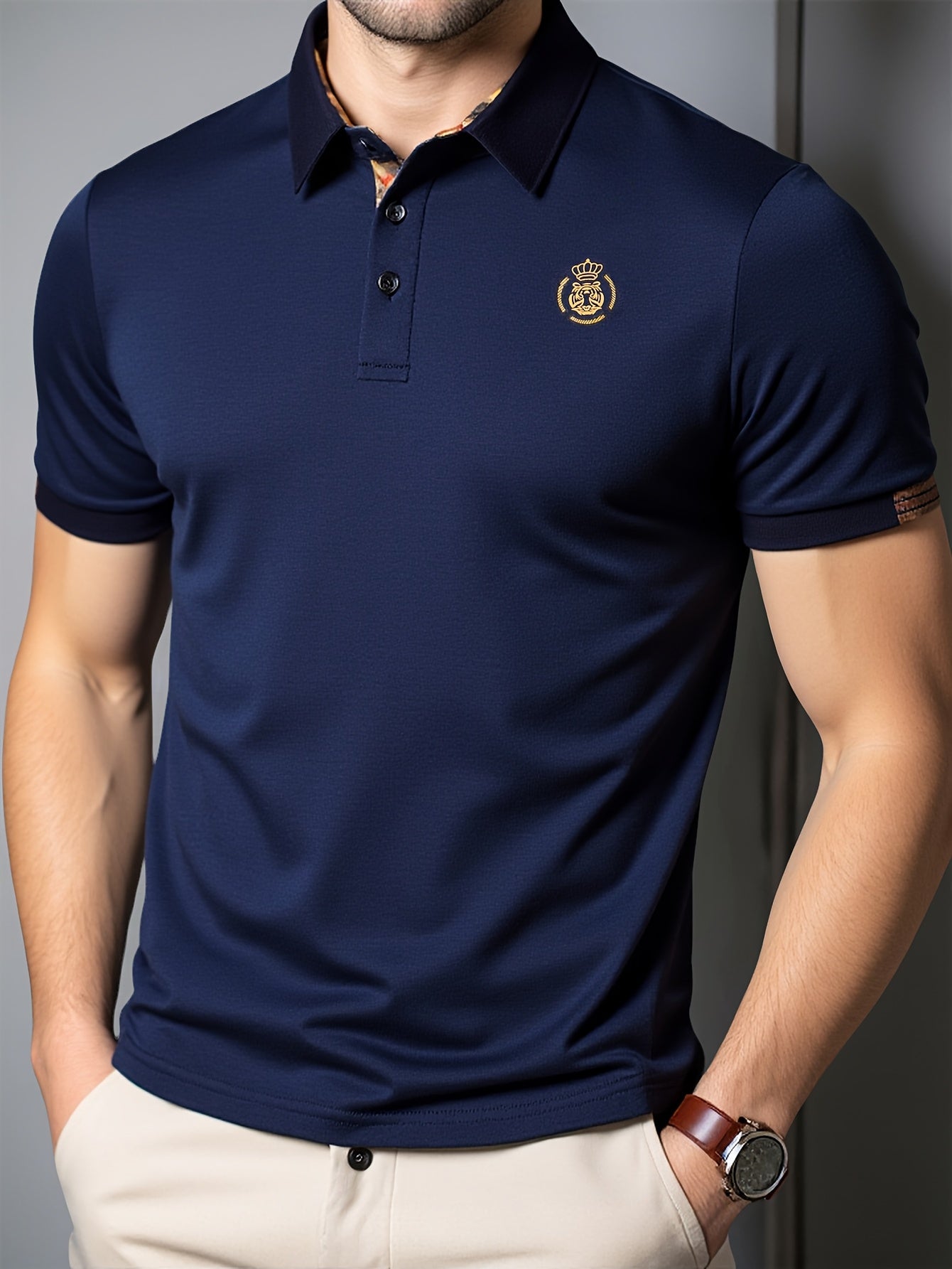 Middle Eastern Plaid Polo Shirts for Western Men - ayq
