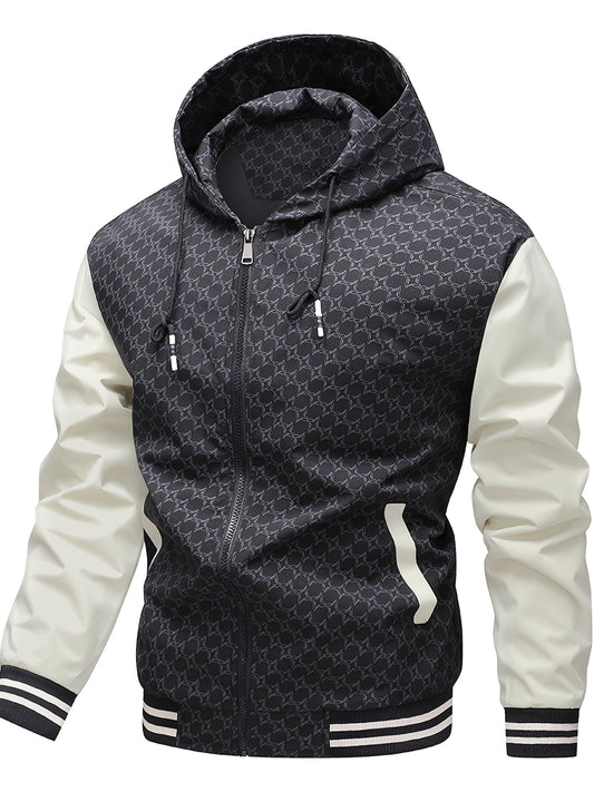 Men's Casual Hooded Windproof Jacket for Spring and Fall
