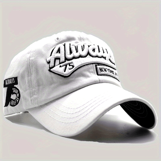 1pc Vintage Washed Baseball Cap for Men & Women - Adjustable Hat with Embroidered "Always New York" Logo, Soft Fabric, Casual Outdoor & Sports Cap, Leisure Headwear