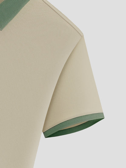 Men's Shirt - Light Pink and Beige Collar Golf and Tennis Shirt, Front Button Grid, Used for Formal Leisure Activities - L112-26, Sportswear, Button Grid, High Quality Fabric, Fashionable Top, Sports Enthusiasts, Perfect Gift - ayq