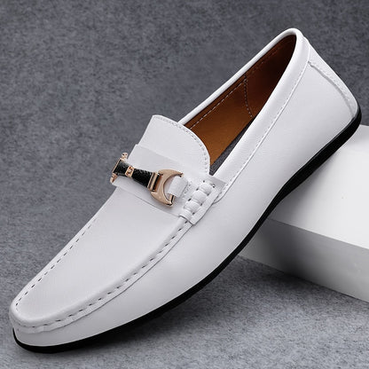 Men's Slip-On Loafers Leather Driving Shoes Business Casual