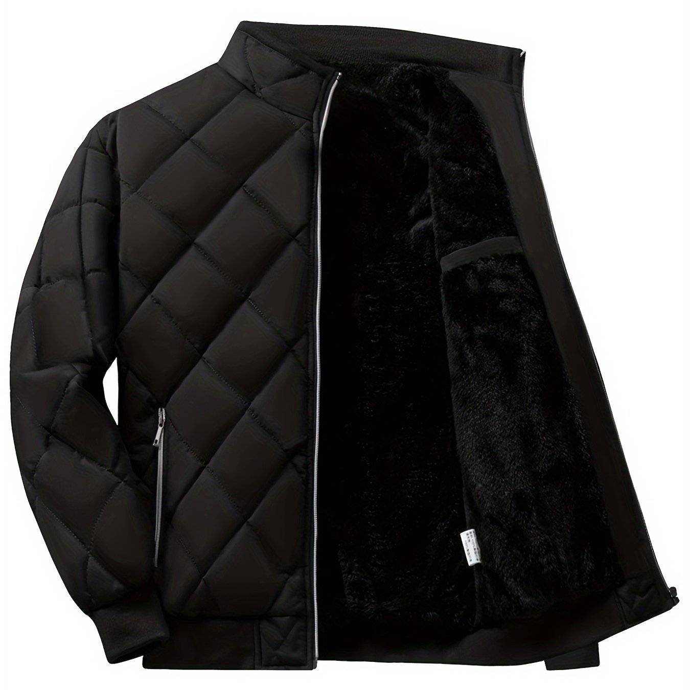 Men'S Lightweight Quilted Jacket - Solid Color Stand Collar Winter Coat with Pockets, Casual Regular Fit for Cold Weather, Versatile Outerwear, Durable Outerwear