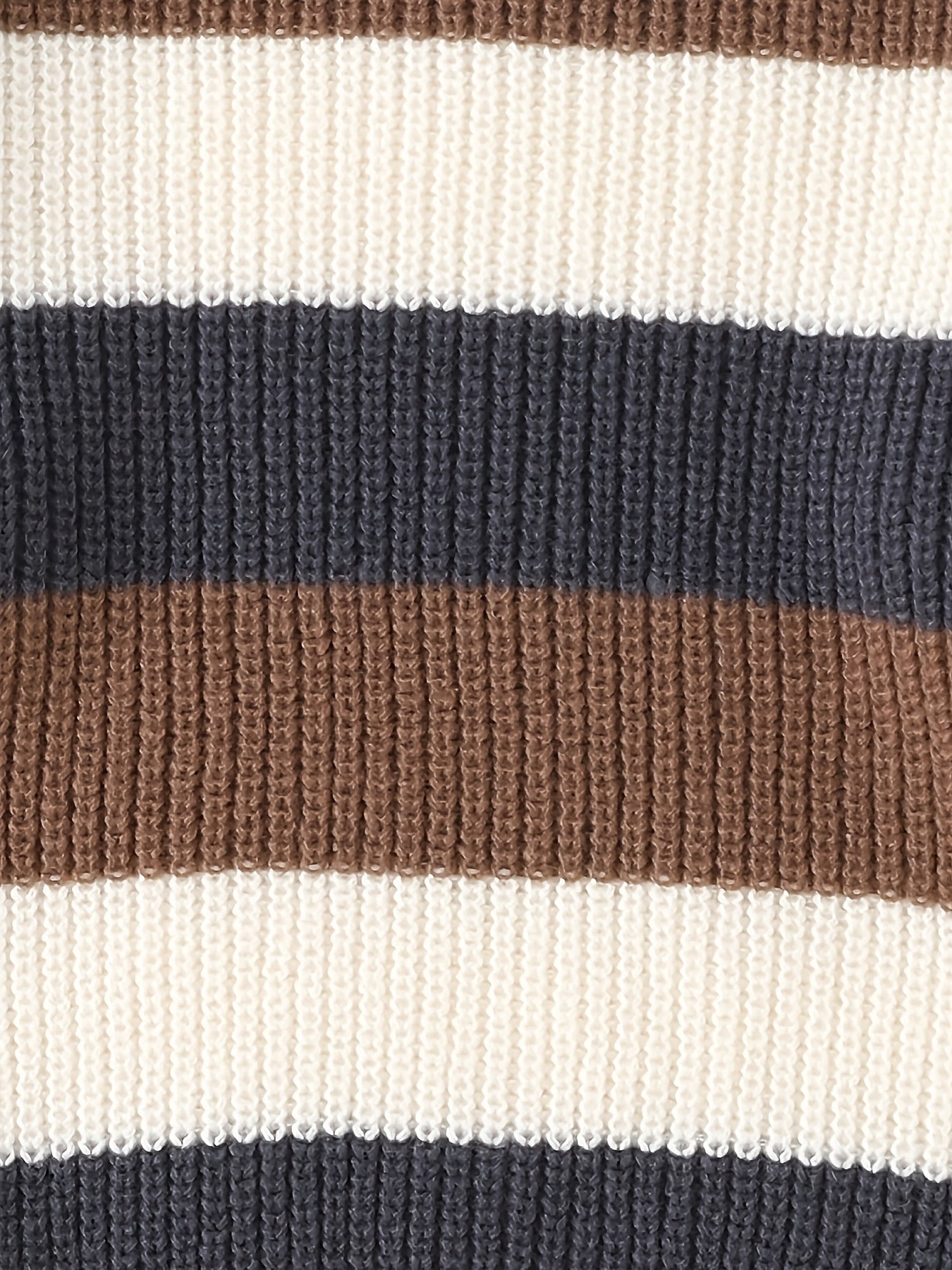 JNBLDA Chic Striped Knitted Sweater, Men's Casual Warm Stretch Round Neck Pullover Sweater for Fall Winter