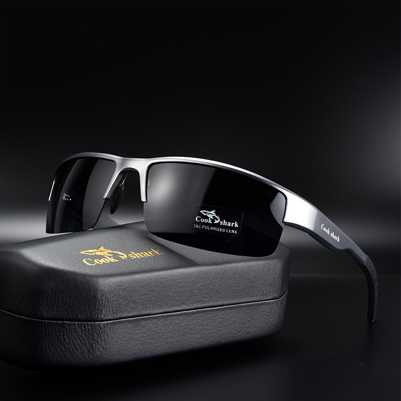 Men's Lightweight Retro Fashion Glasses with Dark TAC Lenses