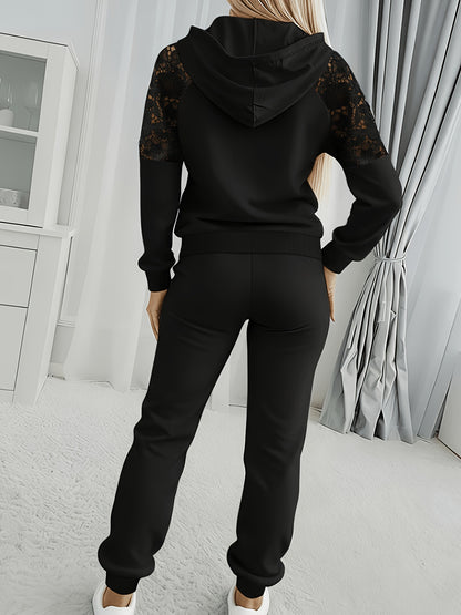 Women’s Elegant Spring/Fall Hoodie and Jogger Pants Set - ayq