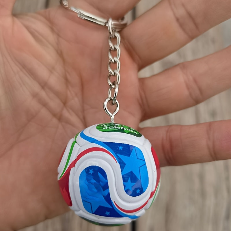 2026 Football Fan Keychain Round Iron Alloy Pendant