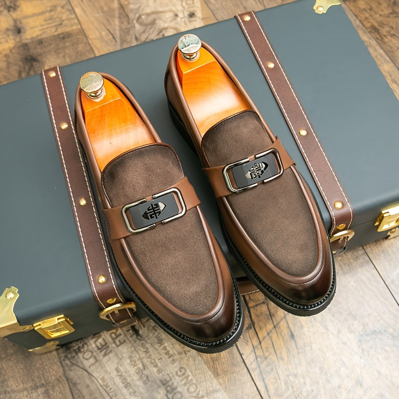 Men's British Style Business Casual Black PU Loafers