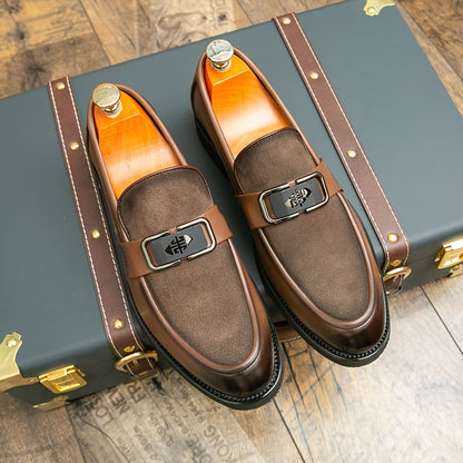 Men's British Style Business Casual Black PU Loafers