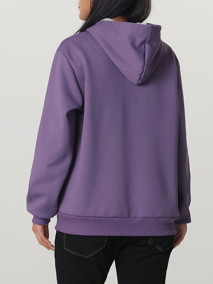 Women'S Heavyweight Winter Jacket - Thermal Insulated Cold Weather Coat with Full-Zip Closure, Large Front Pockets - Purple Outerwear for Everyday & Formal Events - Non-Stretchy Polyester Fabric - Easy-Care Ladies Outerwear,