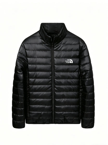 Men's Stand Collar Quilted Padded Coat Lightweight Warm Jacket