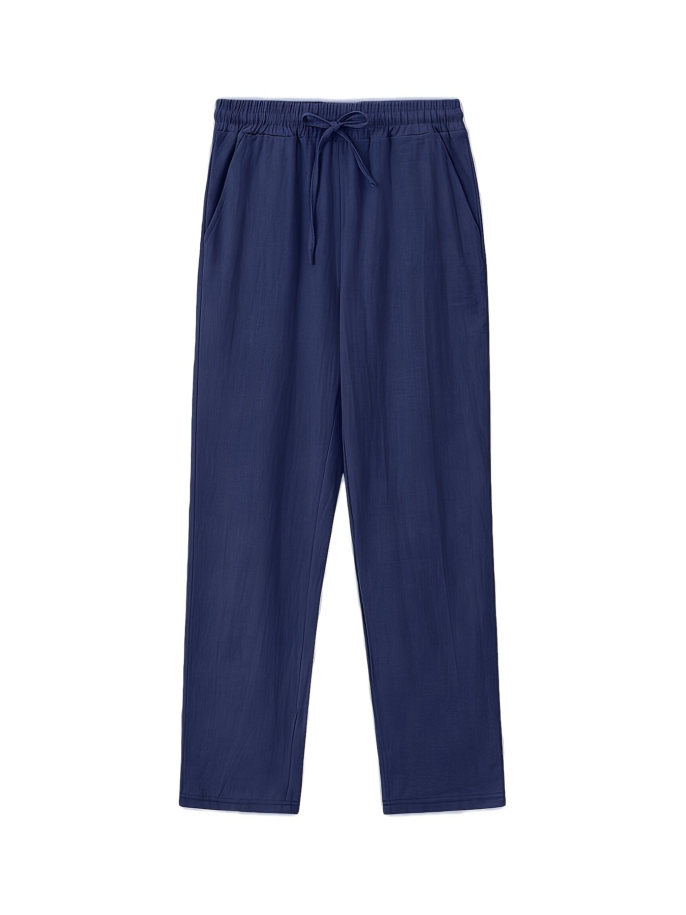 Men's Casual Linen Drawstring Straight Leg Pants for Summer