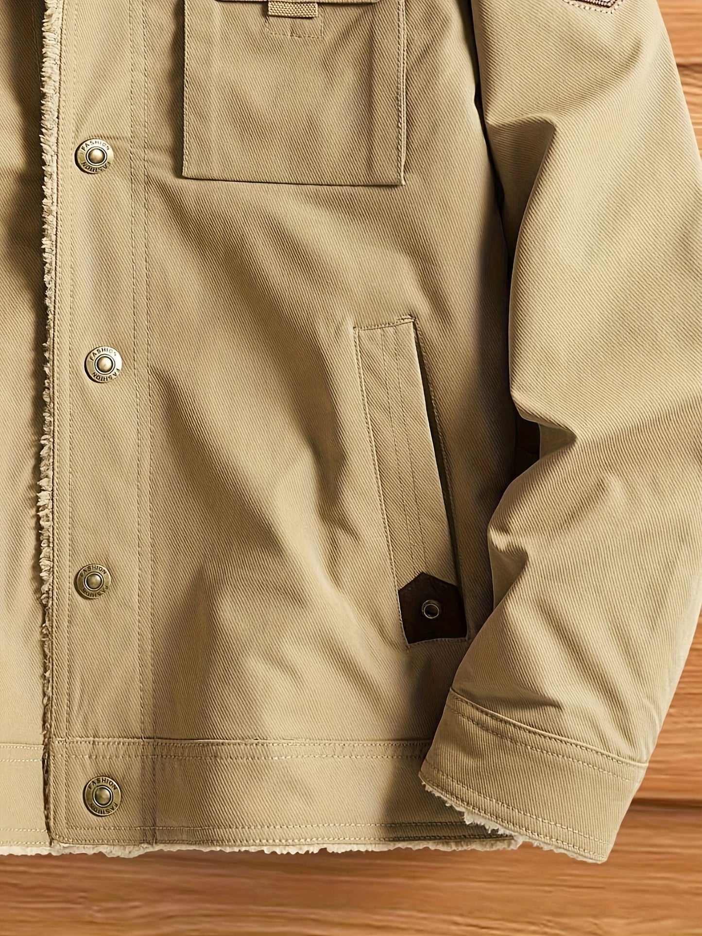 Men's High-End Fashion Casual Versatile Fleece-Lined Thickened Windproof Warm Hooded Winter Jacket