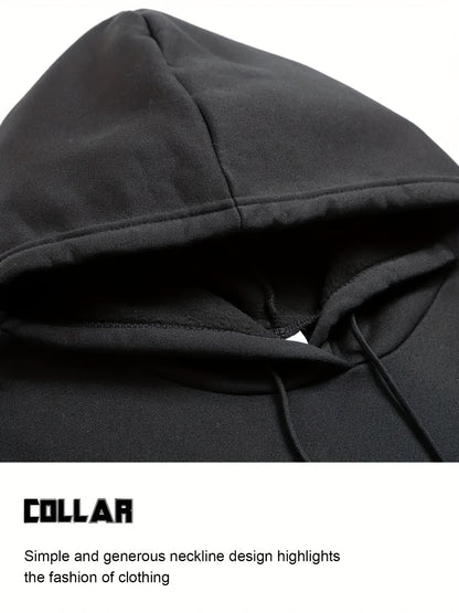 Halloween Men'S Hoodie with PARIS Lettering And Drawstring Sweatpants Set, a Must-Have Outfit for Autumn And Winter, Perfect for Everyday Outdoor Wear