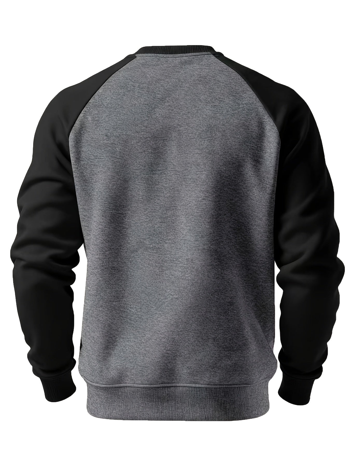 Men's Casual Crew Neck Black Print Sweatshirt for Spring/Fall