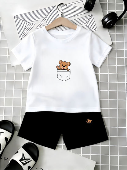 Baby Boy Summer Two-Piece Set with Breathable Shorts & T-Shirt