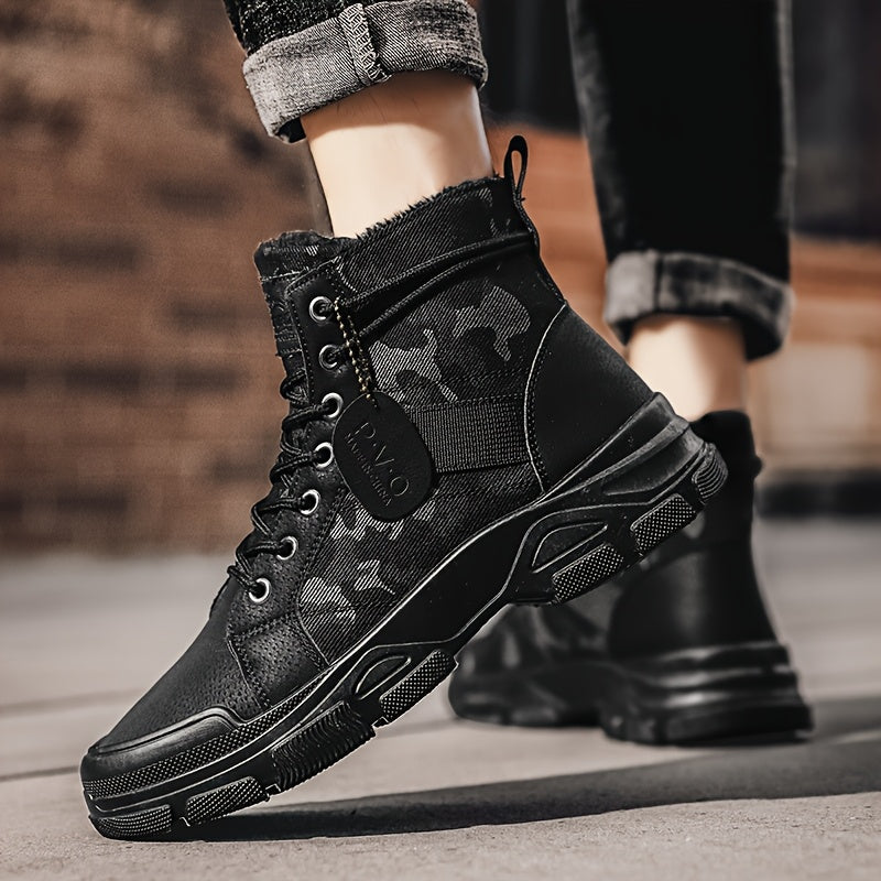 Men'S Extreme Cold Weather Snow Boots - Thermal Insulated Winter Hiking Boots with Lace-Up Closure, Non-Slip PVC Outsole - / Tan Camo - for Ice, Snow, Hunting, Camping - Durable Synthetic Upper - All-Day Warmth for Outdoor Ad