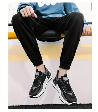 1pc Men'S Cross-Training Shoes | Large Size Casual sneakers for Running and Outdoor Activities, Fashionable, Lightweight, All-Season, Fabric Upper and Sole, PVC Sole, Lace Closure - Warrenxilu - ayq