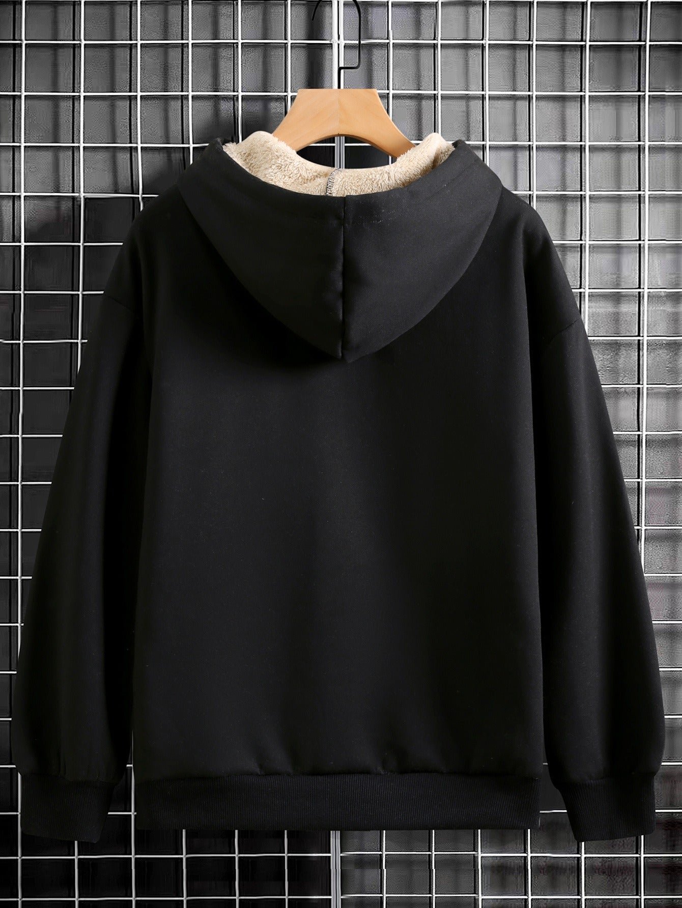 Christmas & Plaid Leopard Print Christmas Tree Pattern Printed Ladies Lined Hoodie, Thick and Warm Polyester Fabric Jacket, Suitable for Casual Composite Warm Clothing for Autumn and Winter Season