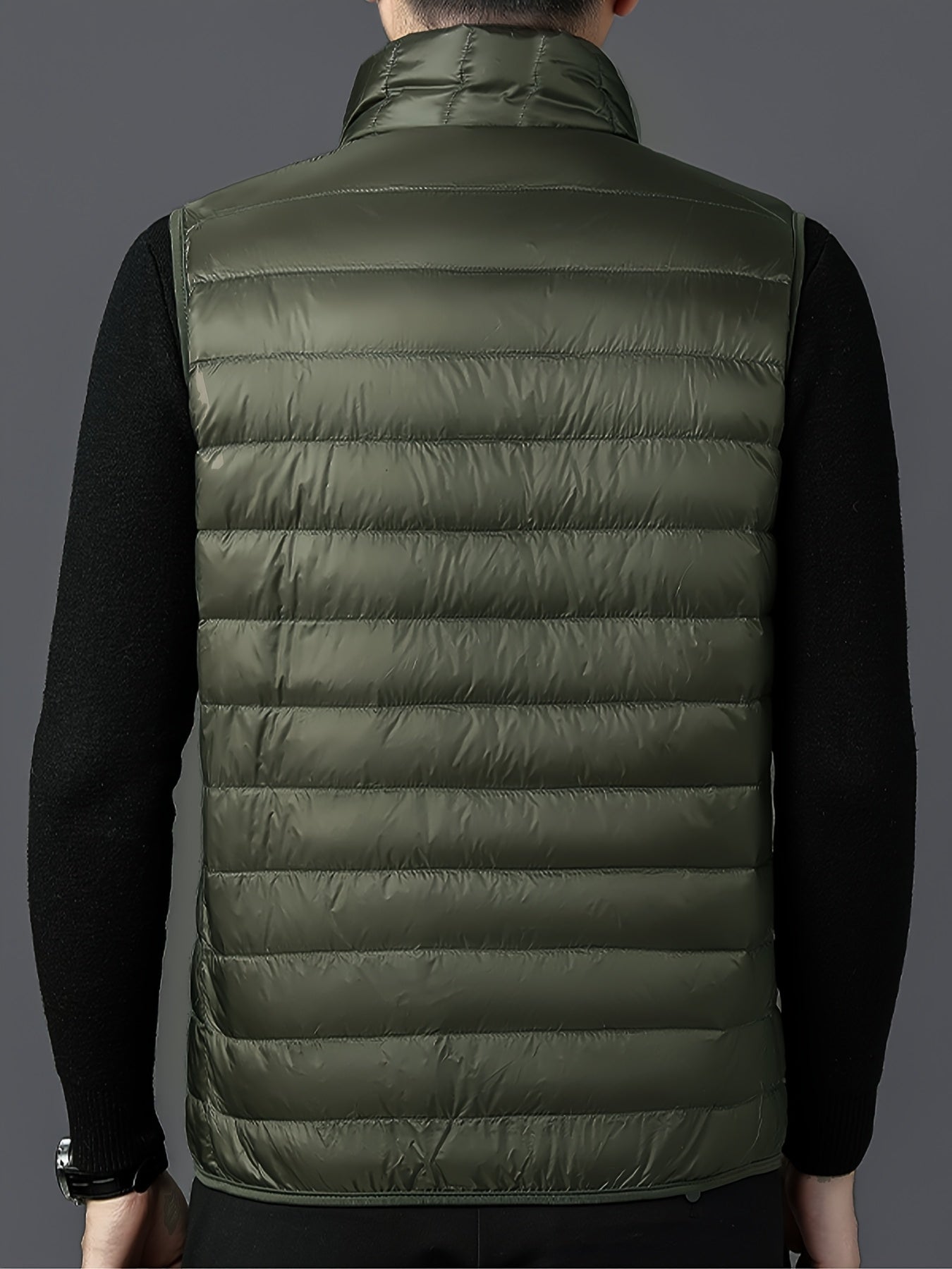 Men's Fashion Solid Color Single Vest, Youth Outdoor Sports Casual Jacket, Men's Spring Autumn Thin Stand Collar Cardigan Vest - ayq