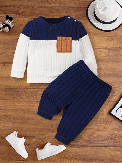 Boys Infant Long Sleeve Shirt & Pants Set Casual Fall Winter
