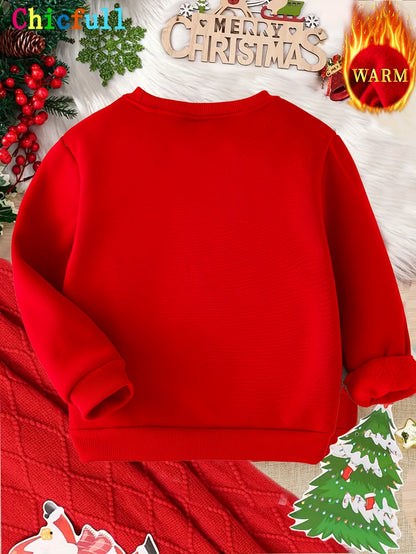 CHICFULL ' Red Fleece-Like Thick Winter Sweater with Snowman Print & Pom-Pom Trim - Cozy Round Neck Casual Sweater for Christmas, New Year's & Casual Attire, Machine Washable All-Season Warm Sweater ( to Sizes) - Cute Snowman