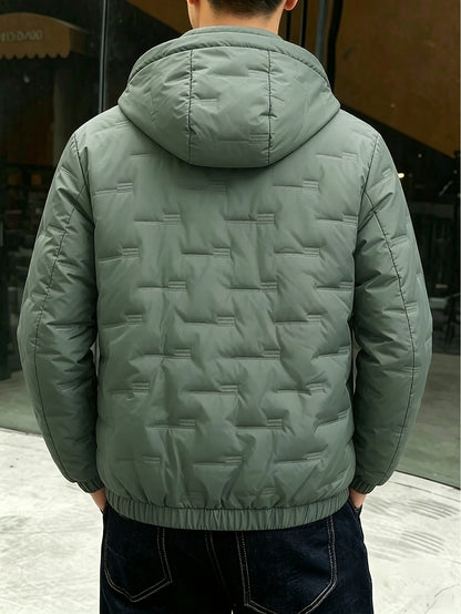 Men's Hooded Zipper Jacket for Fall Winter Outdoor Sports