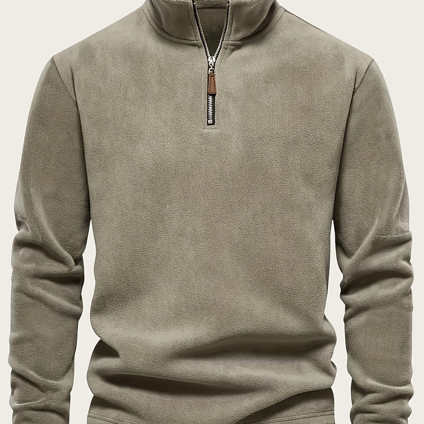Men'S Heavyweight Full-Zip Hoodie - Thermal Winter Jacket with Zipper Closure, Stand Collar, Long Sleeve Cold Weather Coat for Skiing, Commuting - Thick Insulated Outerwear (Solid Color) - Easy-Care Zipper Front Closure, Wint