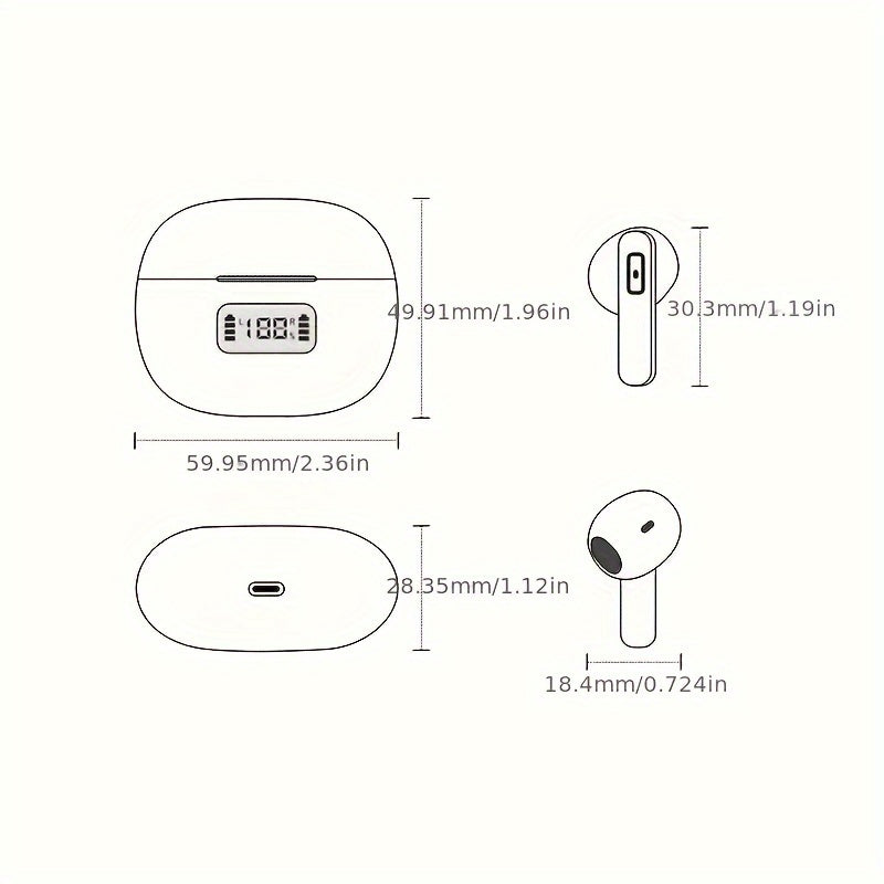 Wireless Earbuds, Wireless in-Ear, USB-C Fast Charge, Clear Sound, Built-in HD Mic, Touch Control, 40H Playtime, for Sport Wireless Headphones