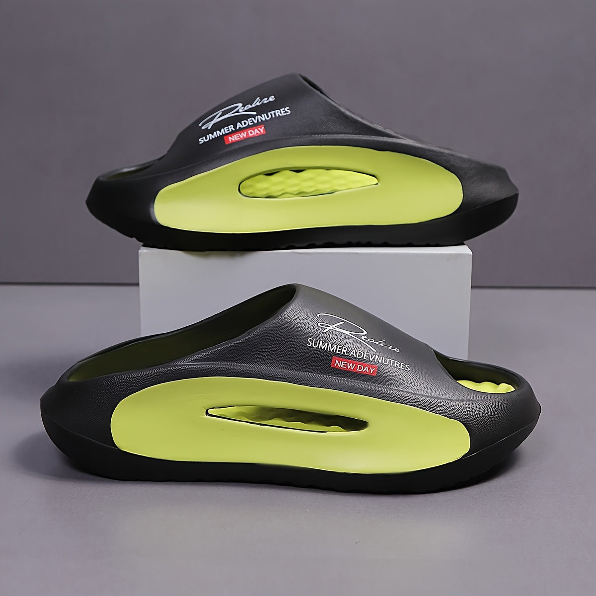Men's Lightweight EVA Foot Massaging Slippers with Arch Support