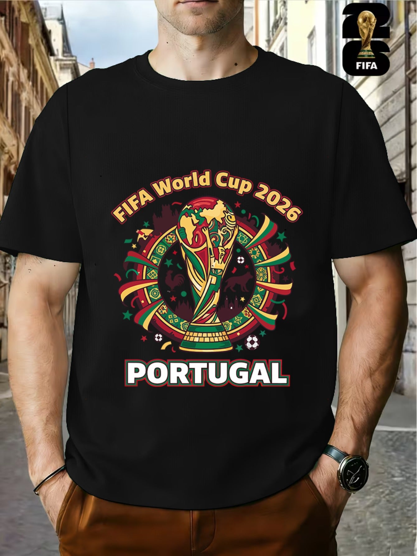 Men's 2026 FIFA World Cup USA-Canada-Mexico T-Shirt, Casual Fit