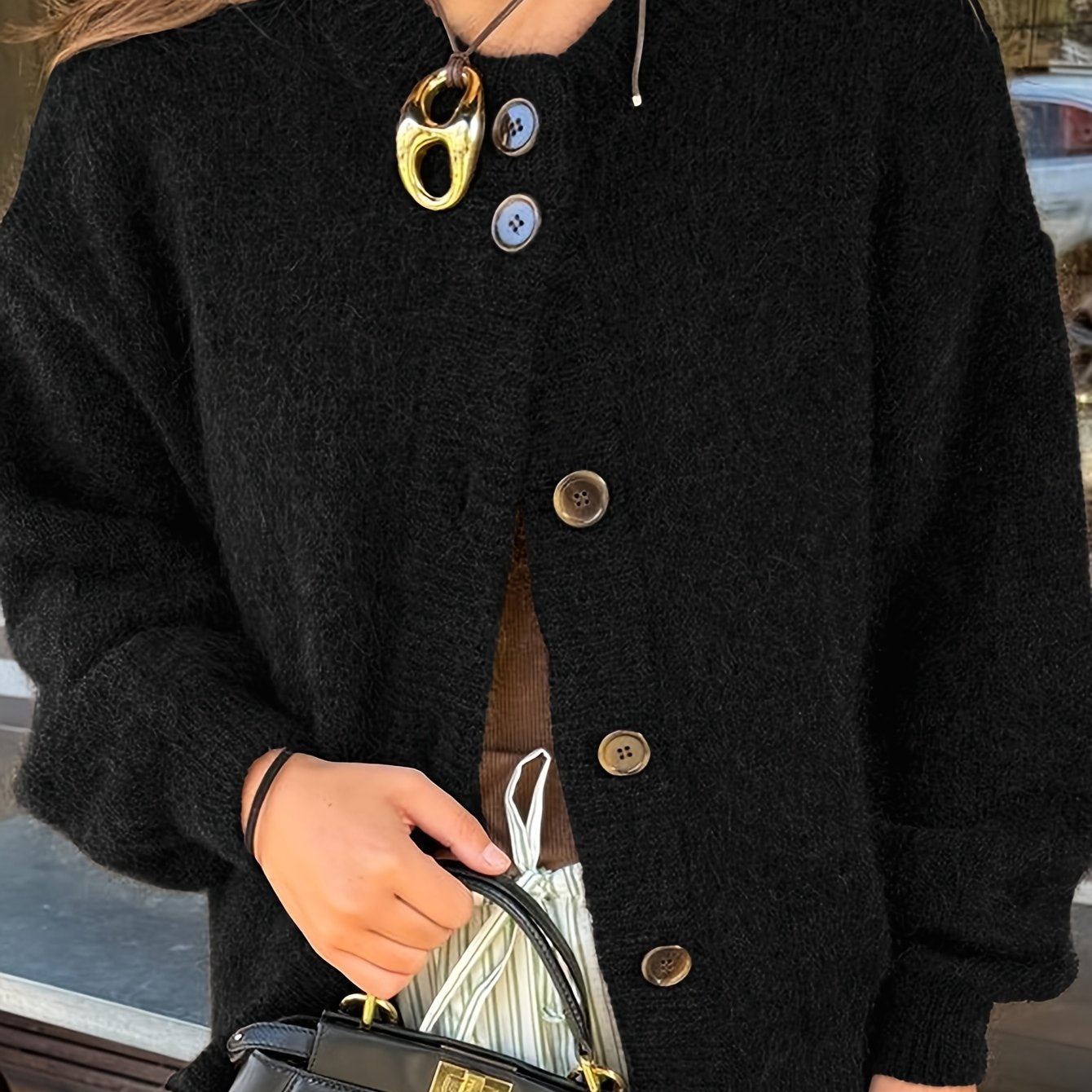 Women'S Vintage Sweater Coat - Soft Long Sleeve Cardigan with Button Front, Chic Office to Party Outerwear, Elegant Casual Outfits, Machine Washable Fall Winter Spring Jacket for Everyday &, Cute Sweaters