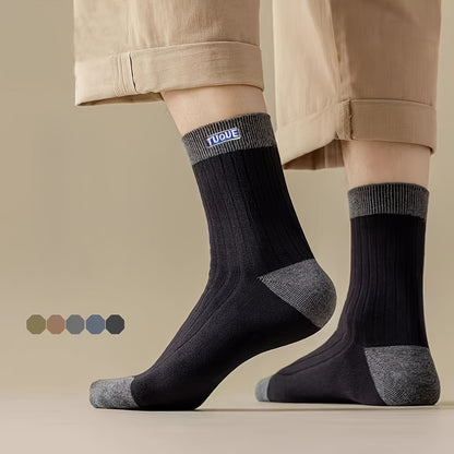 Men's Thickened Warm Winter Socks - Cushioned Thermal Knit, 10pcs
